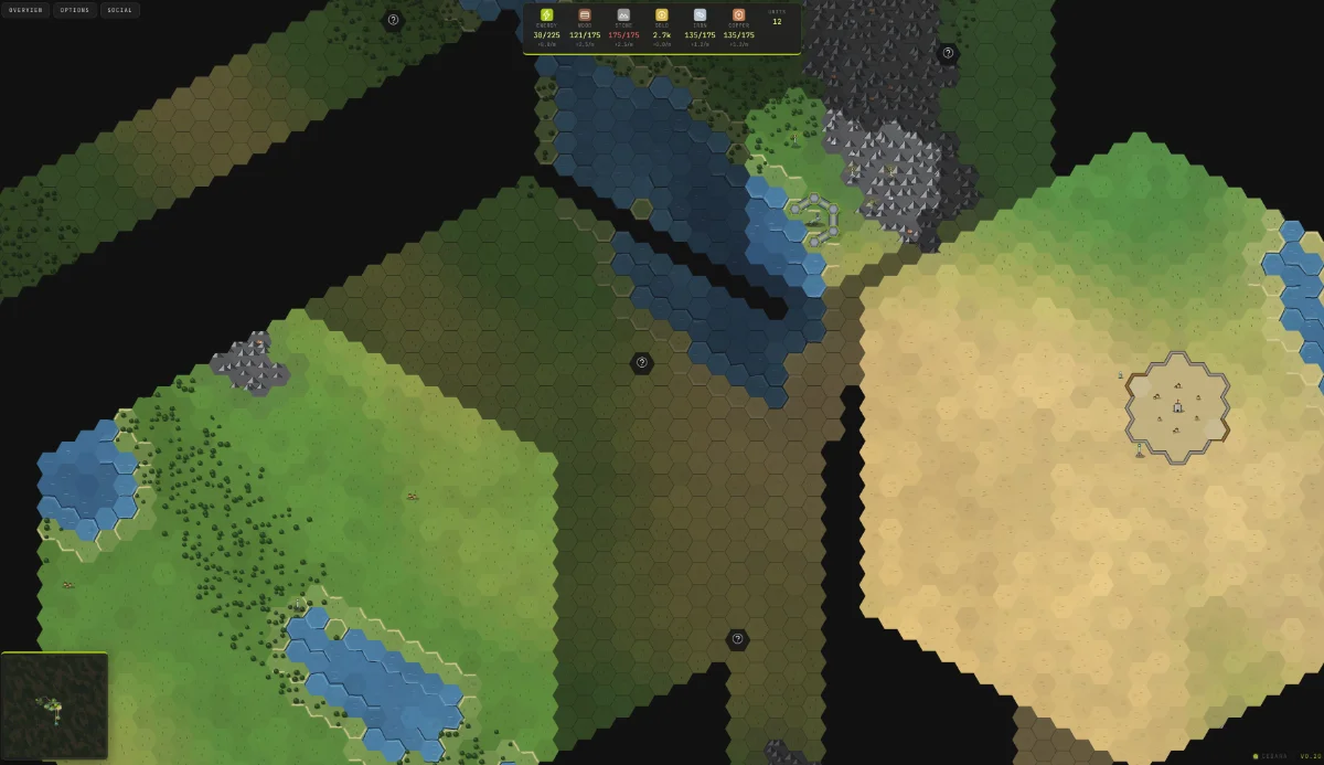 Cedara — the shared hex world